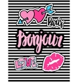 cute fashion seamless pattern with patch badges vector image