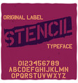 original label typeface named stencil vector image
