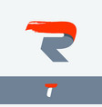 fast speed r letter logo with red dry brush stroke vector image