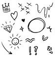 hand drawn set elements black on white vector image vector image