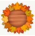 circle wood banner with autumn leaves vector image vector image