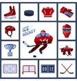 hockey icon set vector image
