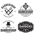 set vintage barbershop labels templates vector image