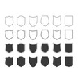 shields badge icon set outline shield label vector image