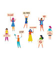 women protesters feminism activists fight vector image