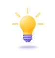 3d cartoon light bulb icon vector image