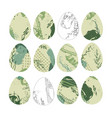 easter eggs 3 vector image vector image