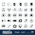 media and communication web icons set vector image