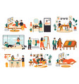 couple daily life routine family everyday vector image vector image