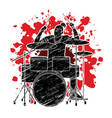 musician playing drum music band vector image vector image