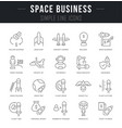 set line icons space business vector image