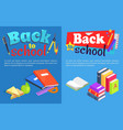 back to school collection of posters with text vector image