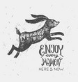 hand drawn rabbit with double vector image