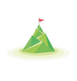 flag on the mountain peak way vector image