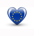 heart-shaped icon with national flag of europe vector image