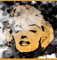 marilyn monroe diva portrait watercolor style vector image