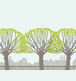 spring landscape with trees birds and birdhouse vector image