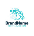 wrench in hand fast service auto logo vector image vector image