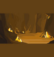 cave with yellow crystals vector image