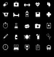 health icons with reflect on black background vector image vector image