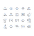 it infrastructure line icons collection servers vector image