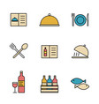 set simple colored restaurant utensils icon vector image vector image