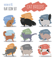 cat breeds icon set flat style vector image