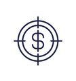 focus on money line icon with a dollar vector image vector image