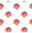 hand drawing strawberry pattern vector image