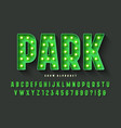 retro cinema alphabet design cabaret led lamps vector image vector image