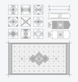 light gray geometrical tiles patterns set vector image