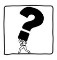 businessman holding big question mark vector image