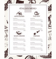 italian menu - color hand drawn composite vector image