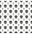 skull and cross symbol seamless pattern hand vector image