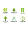 collection of green logos or icons design vector image