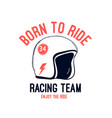 helmet print design with slogan vector image