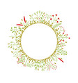 round frame with beautiful flowers vector image