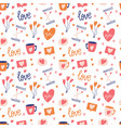 seamless pattern with big collection love vector image