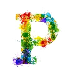 Colorful paint splashes font letter j Royalty Free Vector