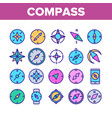 compass navigation collection icons set vector image