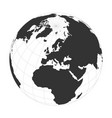 earth globe focused on europe continent vector image