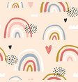 seamless childish pattern with hand drawn vector image