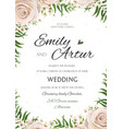 wedding floral watercolor style invite card design vector image vector image