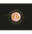 initial db feminine logo beauty monogram vector image vector image