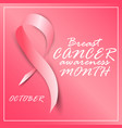 poster for breast cancer awareness month vector image vector image