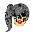 scary art work women skull vector image vector image