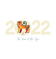 2022 chinese new year with tiger symbol of chinese vector image