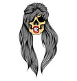 art work women skull with half vector image vector image