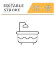 bathtube with shower line icon vector image
