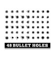 bullet holes on white vector image